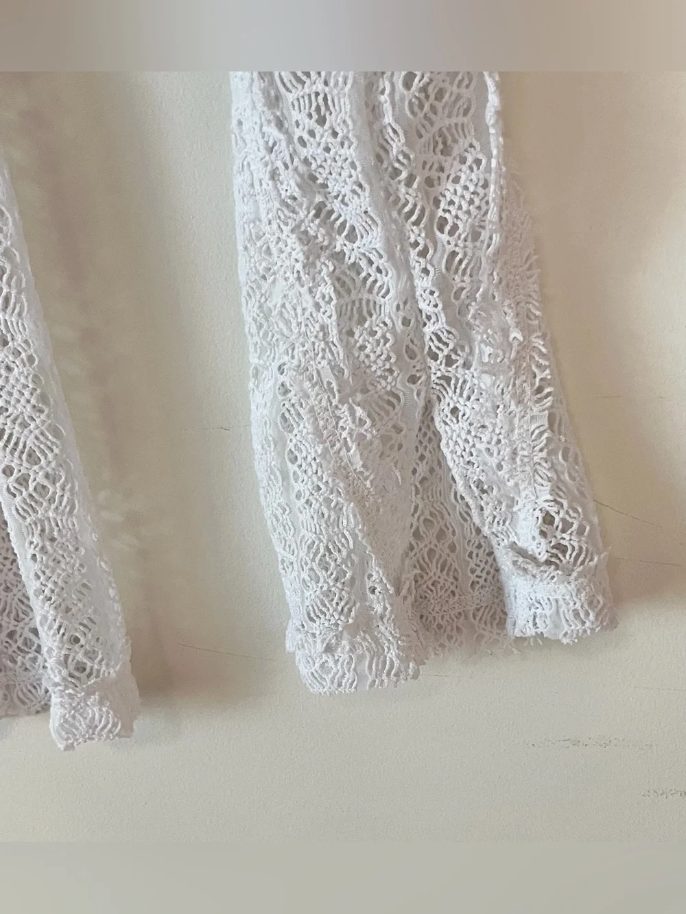 Free People On The Road Twisted Lace Top Size Small Women's Ivory